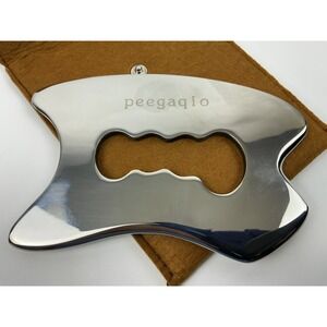 Peegaqio Stainless Steel Gua Sha Scraping Massage Tool w Pouch NEW
